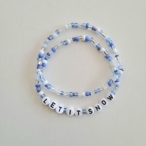 Blue and White Beaded Bracelet 5 For $25